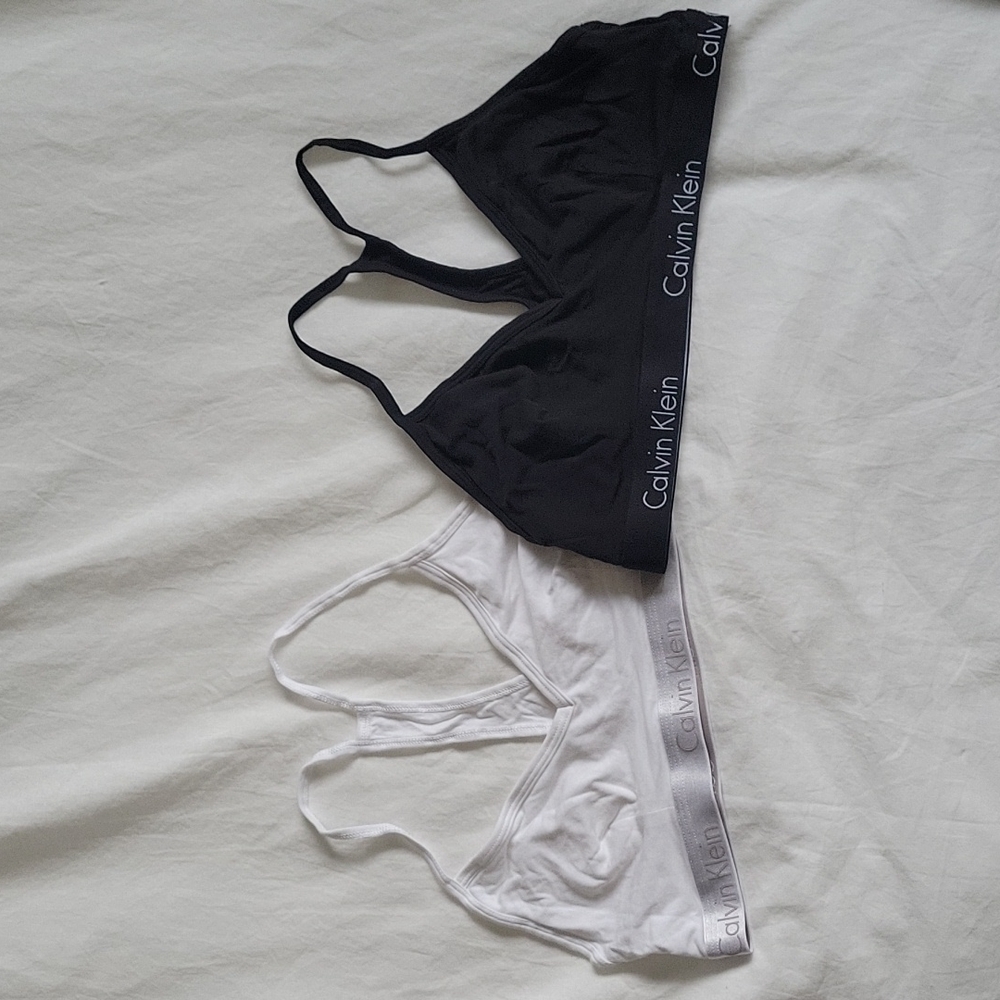 Calvin Klein Womens Motive Cotton Lightly Lined Bralette size L